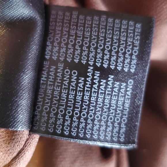 Tiger Mist brown faux leather strapless mini dress fully lined size XS like new - Picture 9 of 10